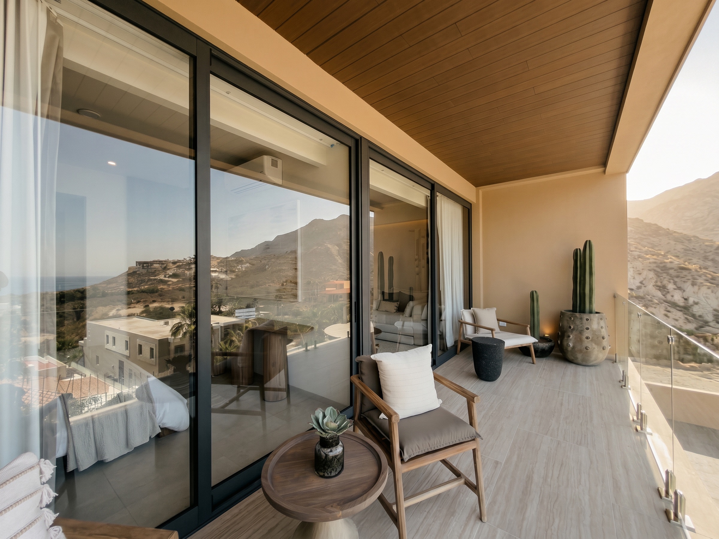 Terraza real del condo muestra